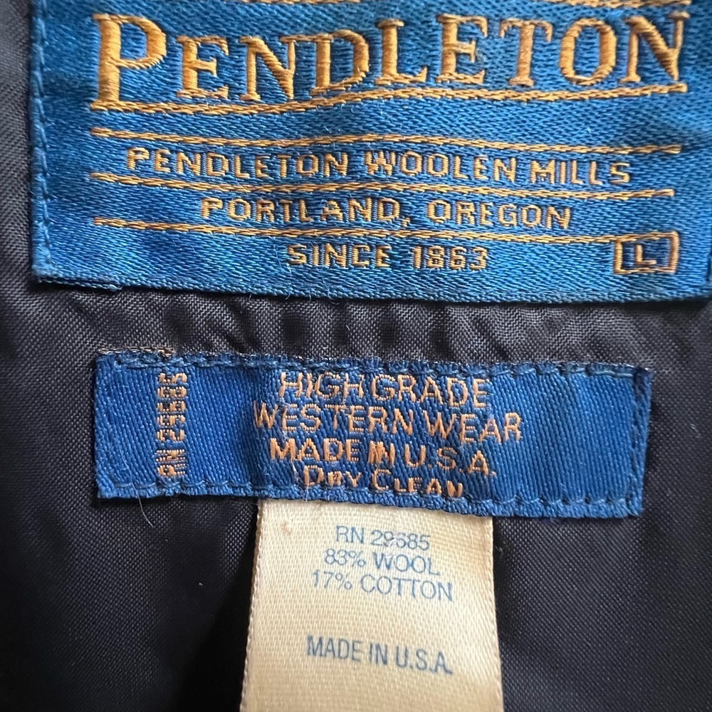 Vintage Aztec Print PENDLETON Women’s Sz L Wool Bomber Jacket Rare - Picture 4 of 16